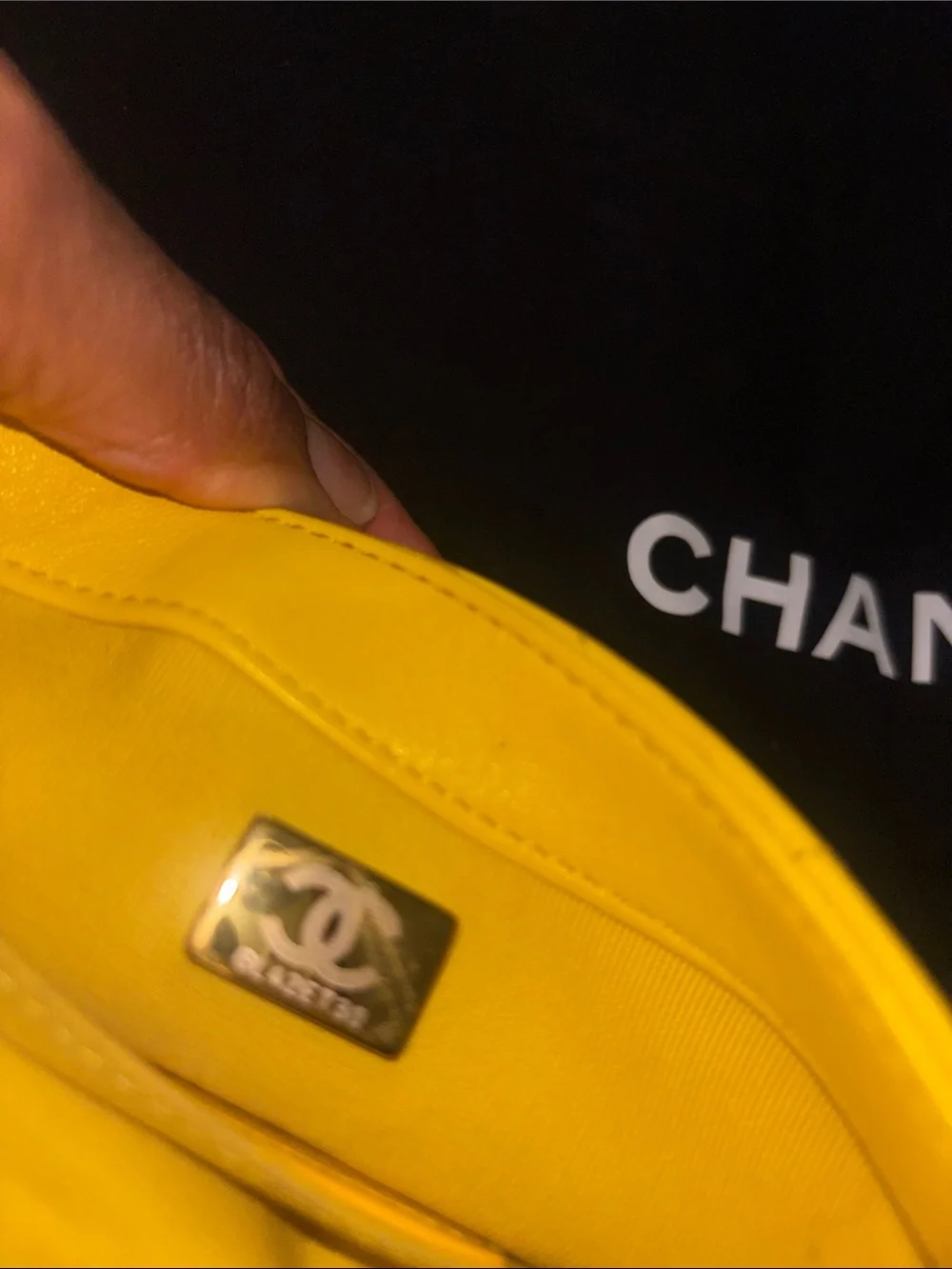 CHANEL Yellow Quilted Lambskin Mini Shoulder Bag with Gold Hardware